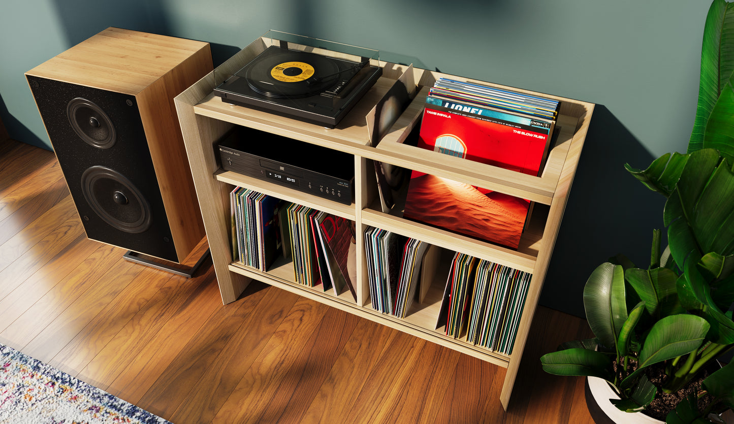 Valhalla Castle 1000 Turntable Vinyl Cabinet- https://valhallaudio.com/products/castle-1000-record-cabinet